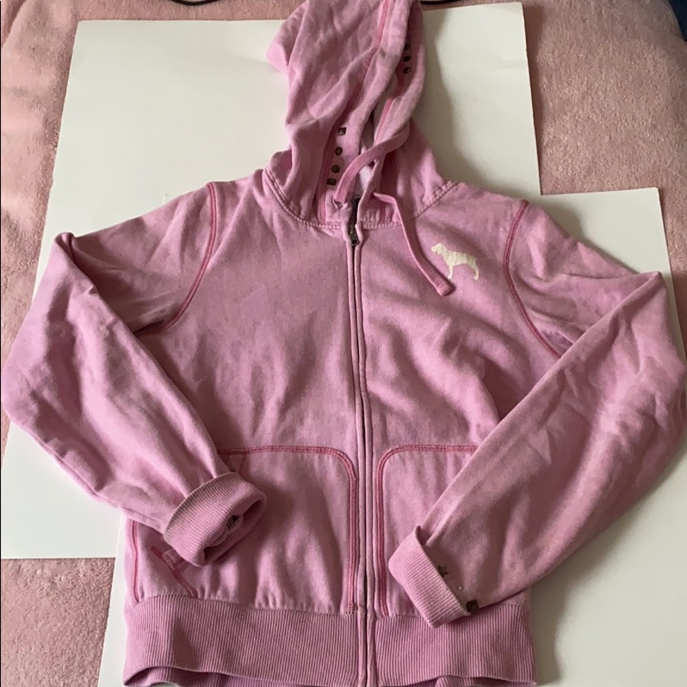 Victoria Secret’s Pink hooded zip up sweatshirt